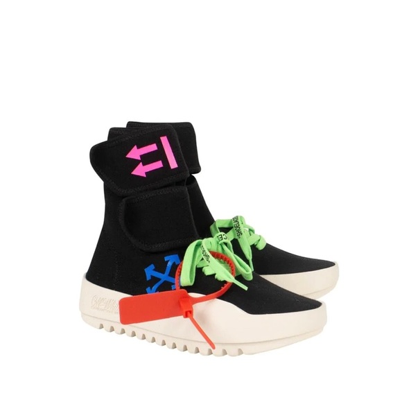 OFF-WHITE C/O VIRGIL ABLOH BLACK MOTO WRAP HIGH TOP SNEAKERS - Picture 3 of 11